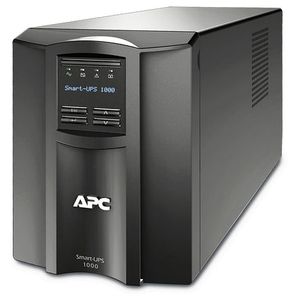APC Smart-UPS, Line Interactive, 1000VA, Tower, 120V, 8x NEMA 5-15R outlets, SmartConnect Port+SmartSlot, AVR, LCD
