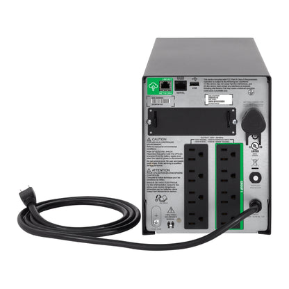 APC Smart-UPS, Line Interactive, 1500VA, Tower, 120V, 8x NEMA 5-15R outlets, SmartConnect Port+SmartSlot, AVR, LCD