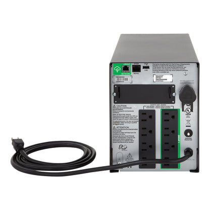 APC Smart-UPS, Line Interactive, 1000VA, Tower, 120V, 8x NEMA 5-15R outlets, SmartConnect Port+SmartSlot, AVR, LCD