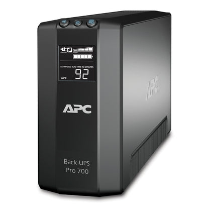 APC Back-UPS Pro, 700VA/420W, Tower, 120V, 6x NEMA 5-15R outlets, AVR, LCD, User Replaceable Battery