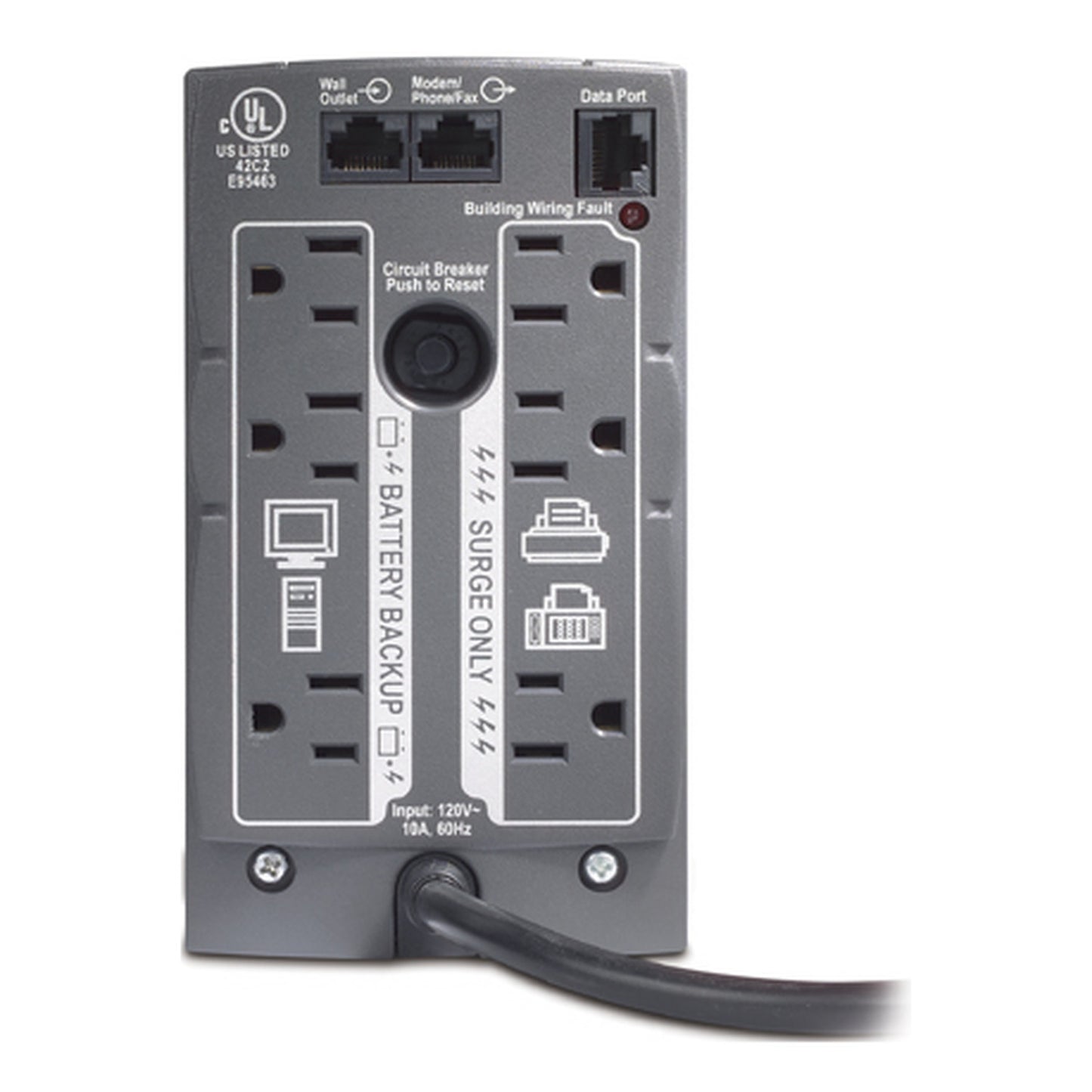 APC Back-UPS, 500VA, Tower, 120V, 6 NEMA 5-15R Outlets , User Replaceable Battery