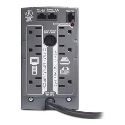 APC Back-UPS, 500VA, Tower, 120V, 6 NEMA 5-15R Outlets , User Replaceable Battery