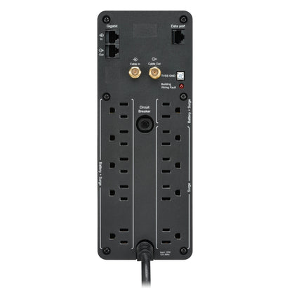 APC Back-UPS Pro 1500VA, 120V, AVR, LCD, 2 USB charging ports, 10 NEMA outlets (4 surge)