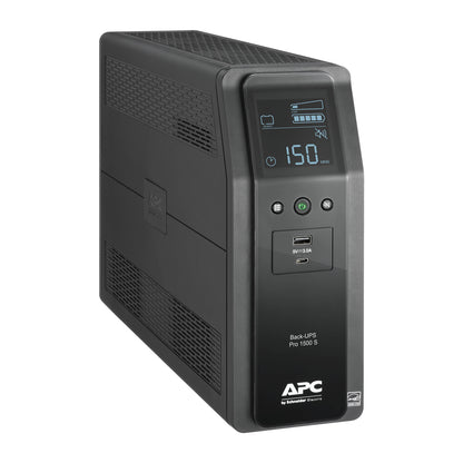 APC Back-UPS Pro 1500VA, 120V, AVR, LCD, 2 USB charging ports, 10 NEMA outlets (4 surge)