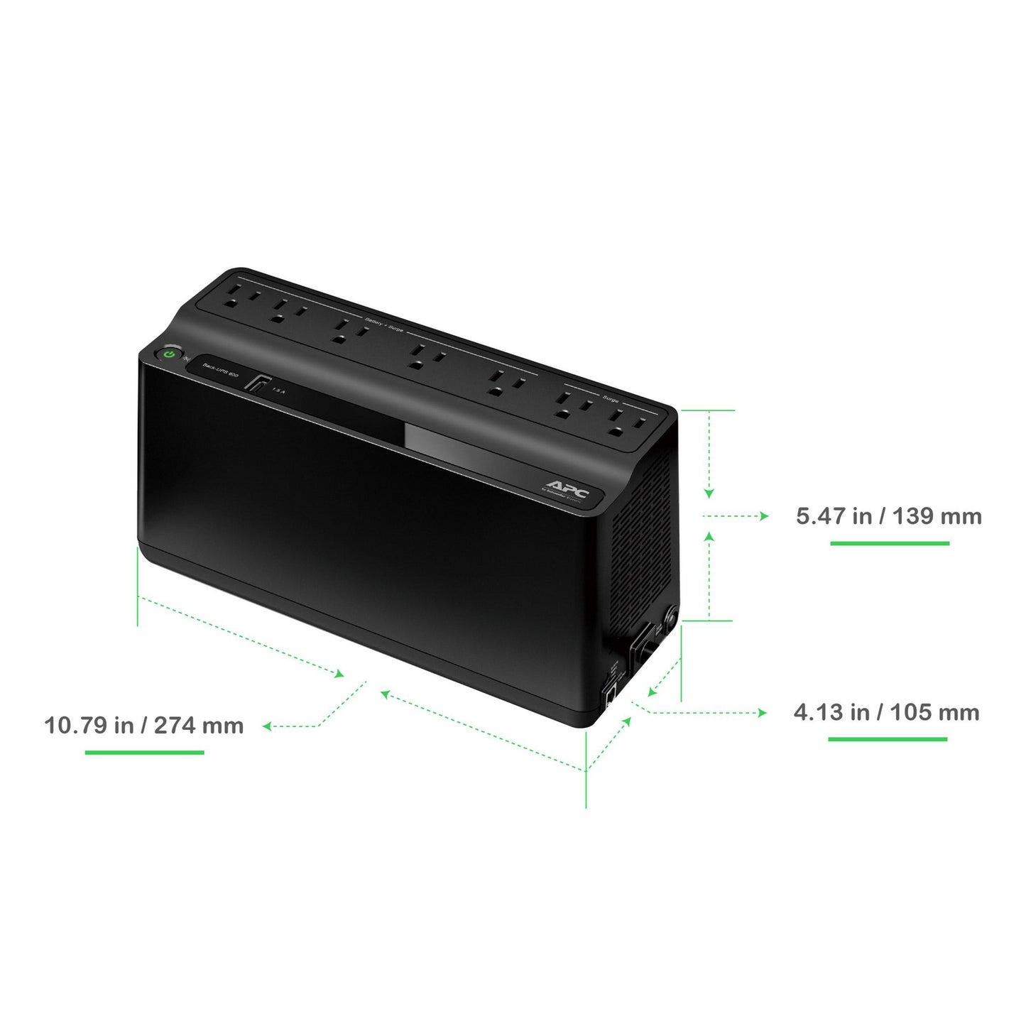 APC Back-UPS 425VA, 120V, 6 NEMA outlets (2 surge), Battery not user replaceable Best Value