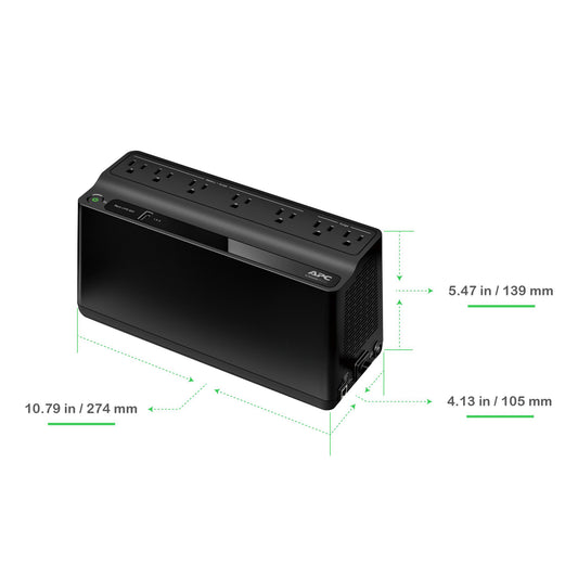 APC Back-UPS 425VA, 120V, 6 NEMA outlets (2 surge), Battery not user replaceable Best Value
