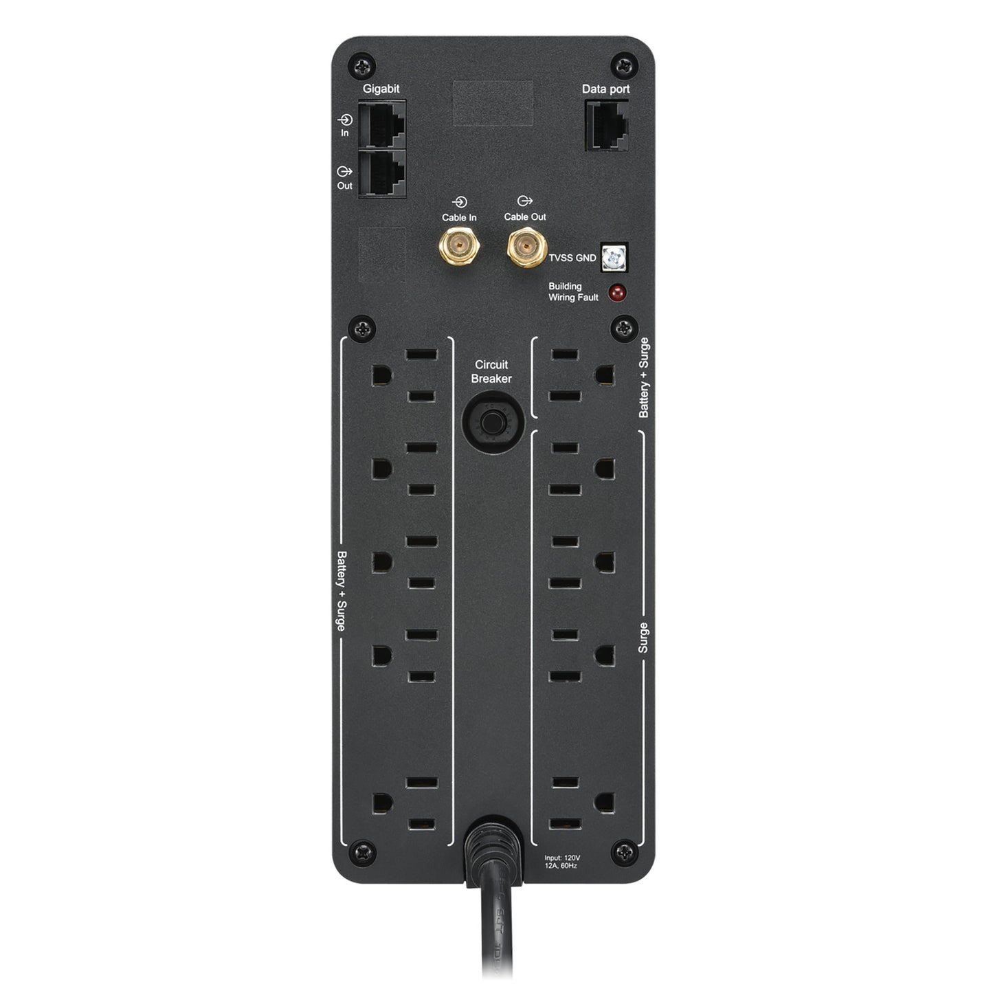 APC Back-UPS Pro BN 1100VA, 120V, AVR, LCD, 2 USB charging ports, 10 NEMA outlets (4 surge)