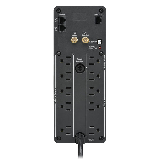 APC Back-UPS Pro BN 1100VA, 120V, AVR, LCD, 2 USB charging ports, 10 NEMA outlets (4 surge)