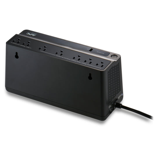 APC Back UPS, 650VA/360W, Floor/Wall Mount 120V, 7x NEMA 5-15R outlets, USB Type A Port, User Replaceable Battery