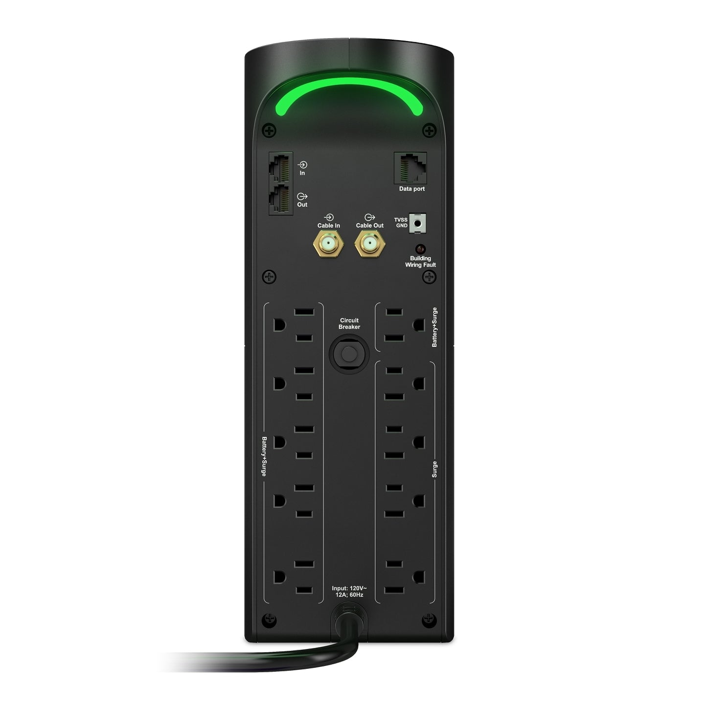APC Back-UPS Pro for Gaming, 1500VA/900W, Tower, 120V, 10x NEMA 5-15R outlets, RGB Lights, Pure Sine Wave, Midnight (Black)