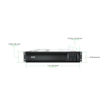 APC Smart-UPS, Line Interactive, 1500VA, Rackmount 2U, 120V, 6x NEMA 5-15R outlets, SmartConnect Port+SmartSlot, AVR, LCD
