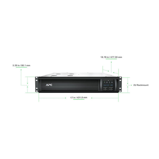 APC Smart-UPS, Line Interactive, 1500VA, Rackmount 2U, 120V, 6x NEMA 5-15R outlets, SmartConnect Port+SmartSlot, AVR, LCD
