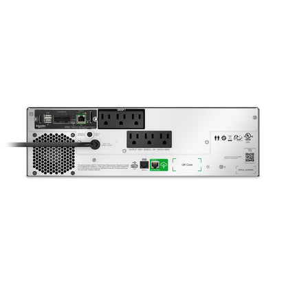 APC Smart-UPS, Line Interactive, 1500VA, Lithium-ion, Rackmount 3U, 120V, 6x NEMA 5-15R outlets, SmartConnect Port+Network Card, Short Depth, AVR, LCD