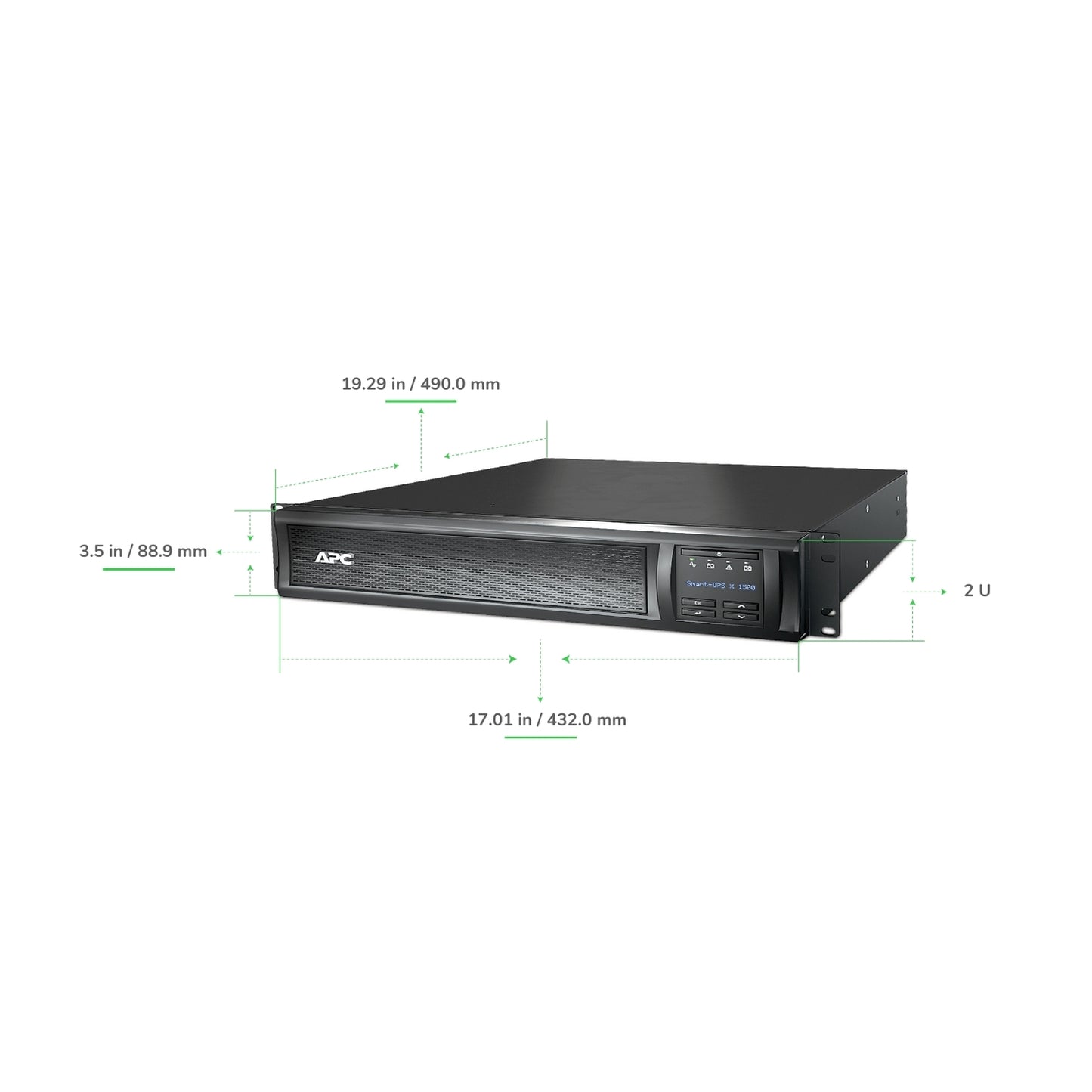 APC Smart-UPS X, Line Interactive, 1500VA, Rack/tower convertible 2U, 120V, 8x 5-15R NEMA, SmartConnect port, Extended runtime