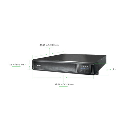 APC Smart-UPS X, Line Interactive, 1500VA, Rack/tower convertible 2U, 120V, 8x 5-15R NEMA, SmartConnect port, Extended runtime