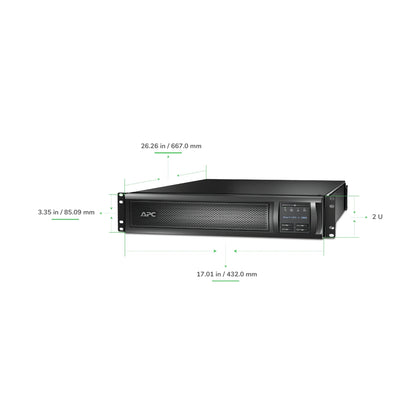 APC Smart-UPS X, Line Interactive, 2000VA, Rack/tower convertible 2U, 120V, 3x 5-15R+3x 5-20R+1x L5-20R NEMA, SmartSlot, Extended runtime