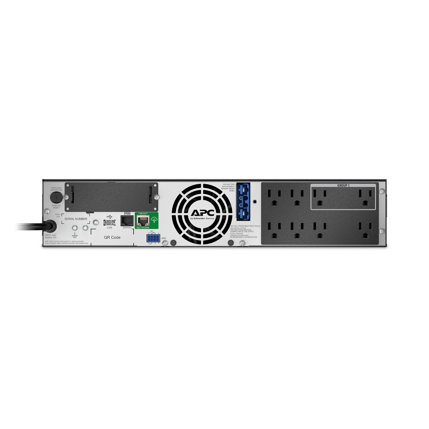 APC Smart-UPS X, Line Interactive, 750VA, Rack/tower convertible 2U, 120V, 8x 5-15R NEMA, SmartConnect port, Extended runtime